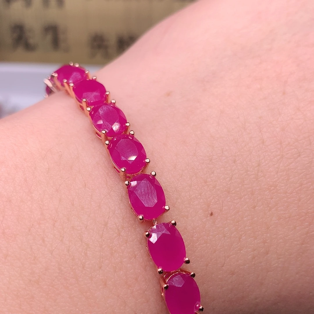 红宝石手链银S925镶嵌
