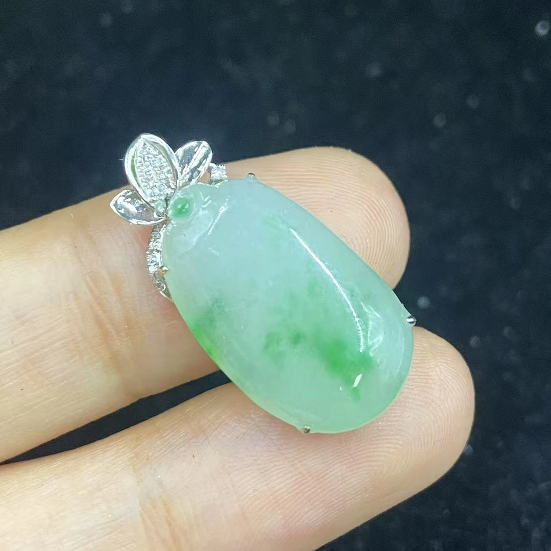 新春大集翡翠吊坠（不含链）18k金镶嵌--吊坠0012-2