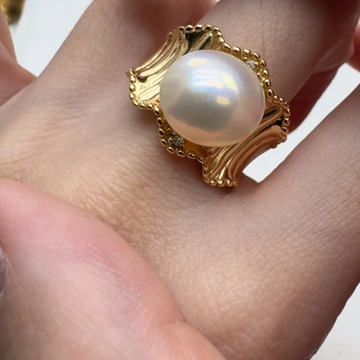 戒圈拼合珍珠（马贝珠）银S925镶嵌