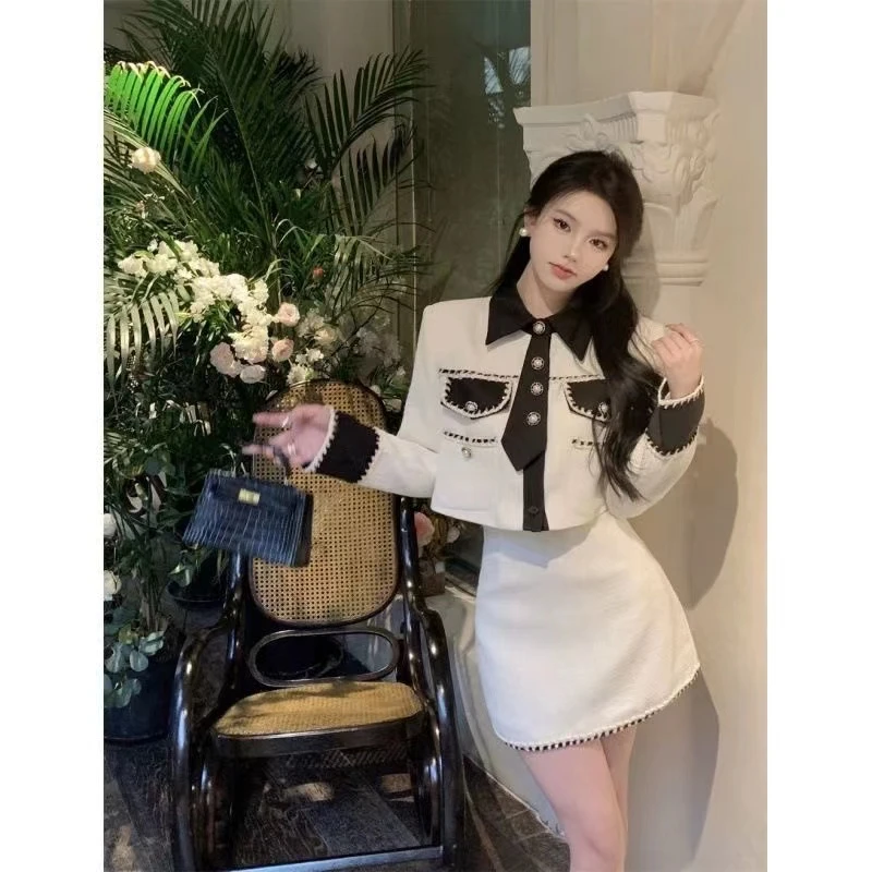 冬季香风时尚套装加棉加厚洋气网红气质韩版长短款