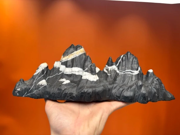 灵璧石山子奇石摆件 灵璧石摆件 禅意空间长30宽10高10