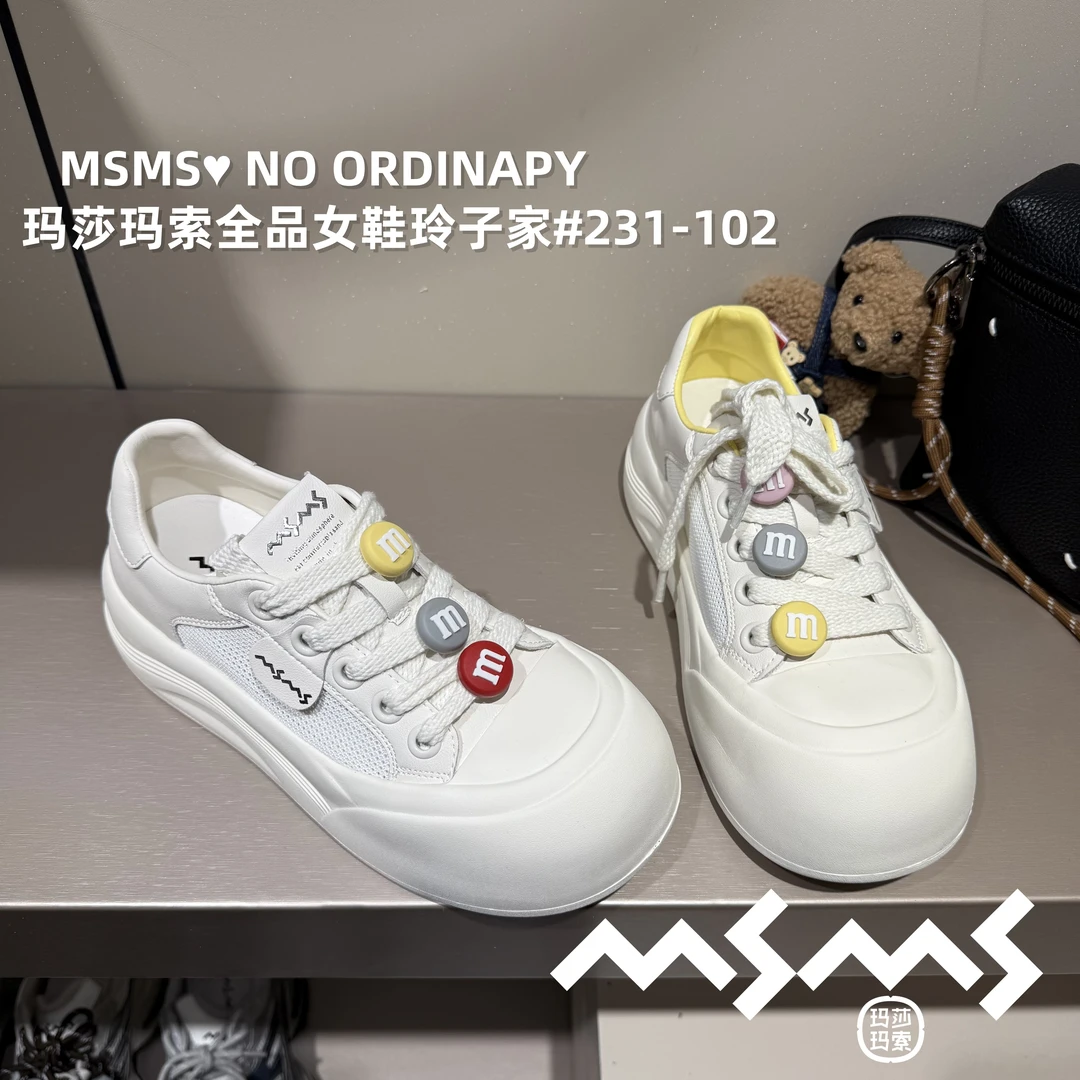 <玛莎玛索>2025夏季新款231-102超轻厚底网面透气舒适女小白板鞋.