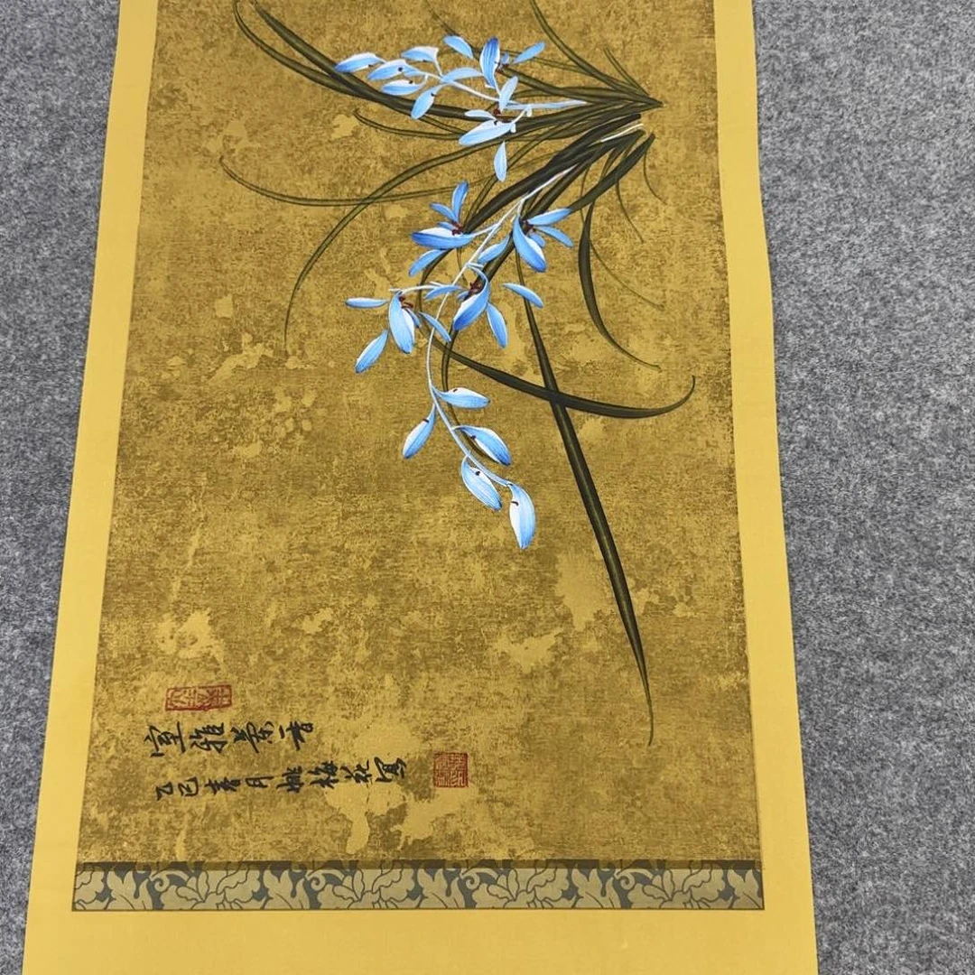 国画一笔两色立体兰花