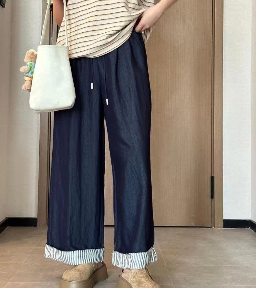 252 女士夏季薄款九分翻遍牛仔裤G家