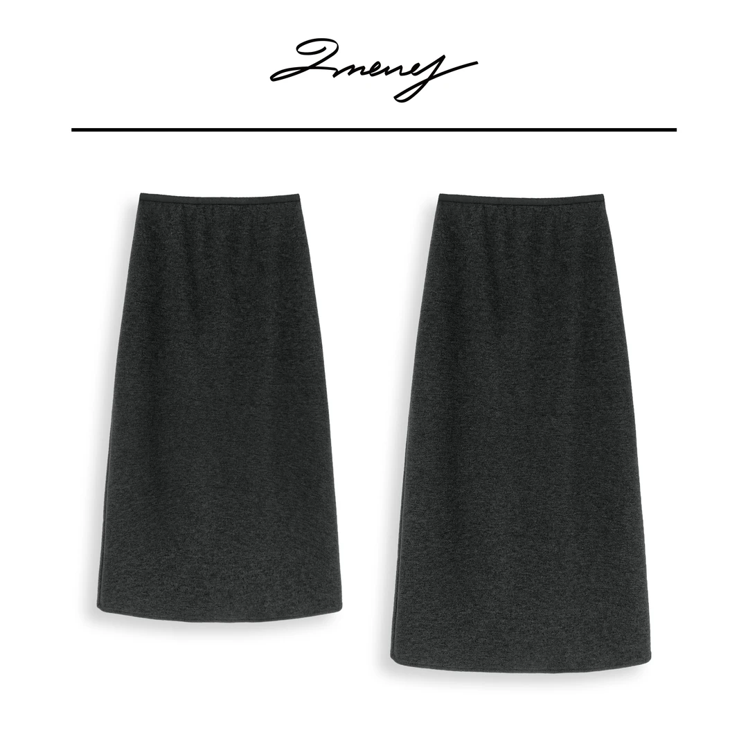 LMENY开衩纸片裙~醋酸绵羊毛柔软垂顺显瘦简约半身裙24DQ006