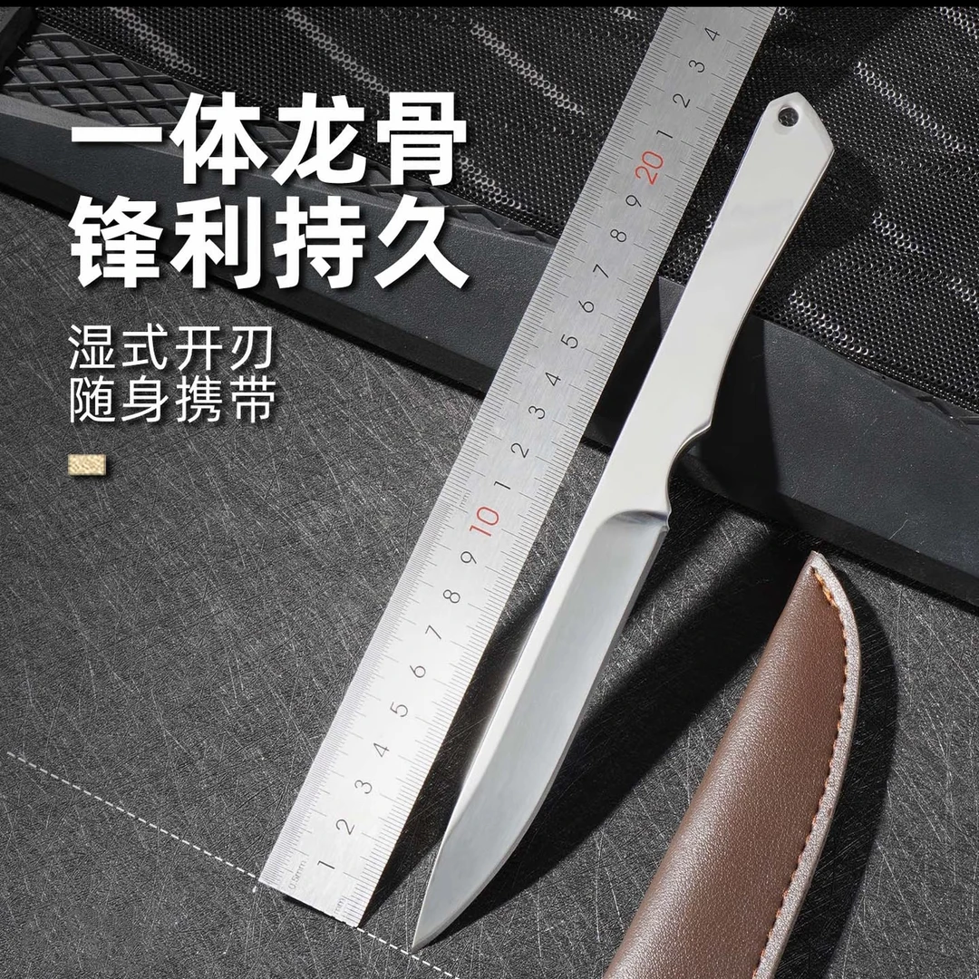 镜面抛光多功能户外求生刀高硬度防身小刀锋利耐用野营工具便携
