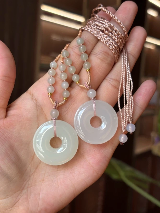 2787WM和田玉青海料甜甜圈约30*6mm吊坠多样性发其一