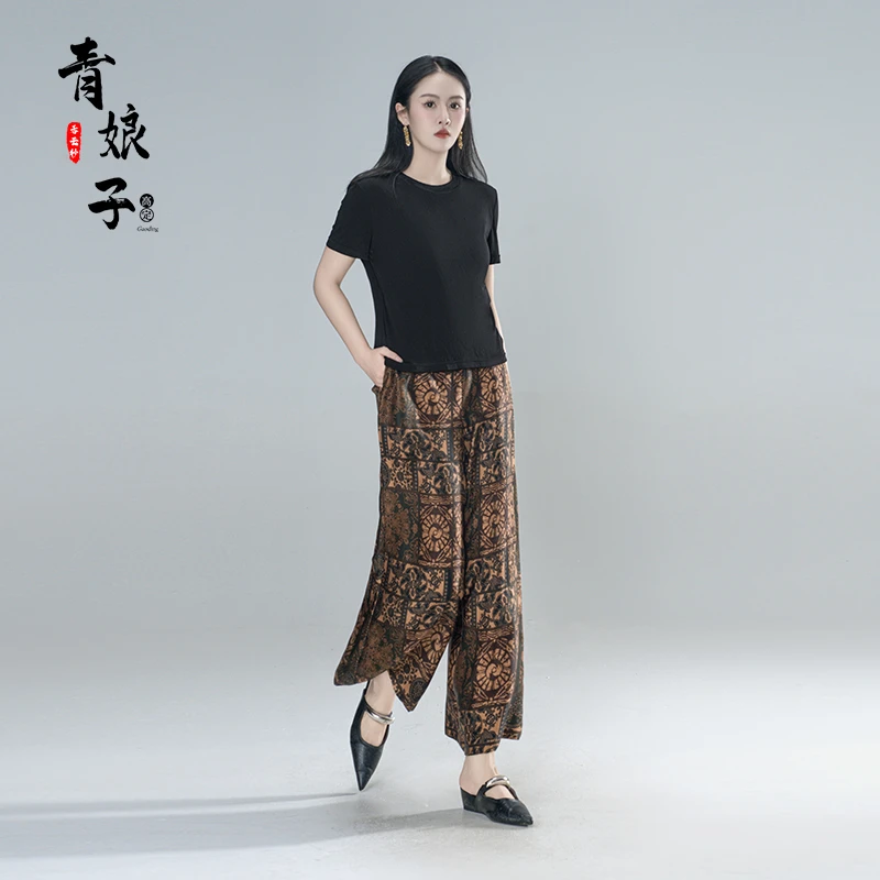 青娘子真丝（凝萱）新中式国风时尚百搭透气休闲半袖套头上衣-601