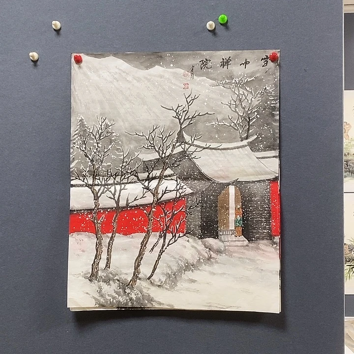国画45/60胡建育手绘画芯