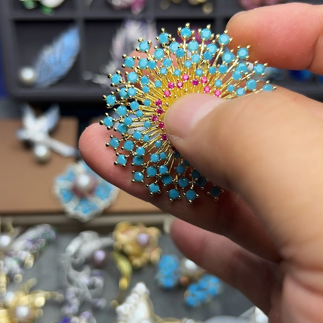 淡水珍珠胸针合金