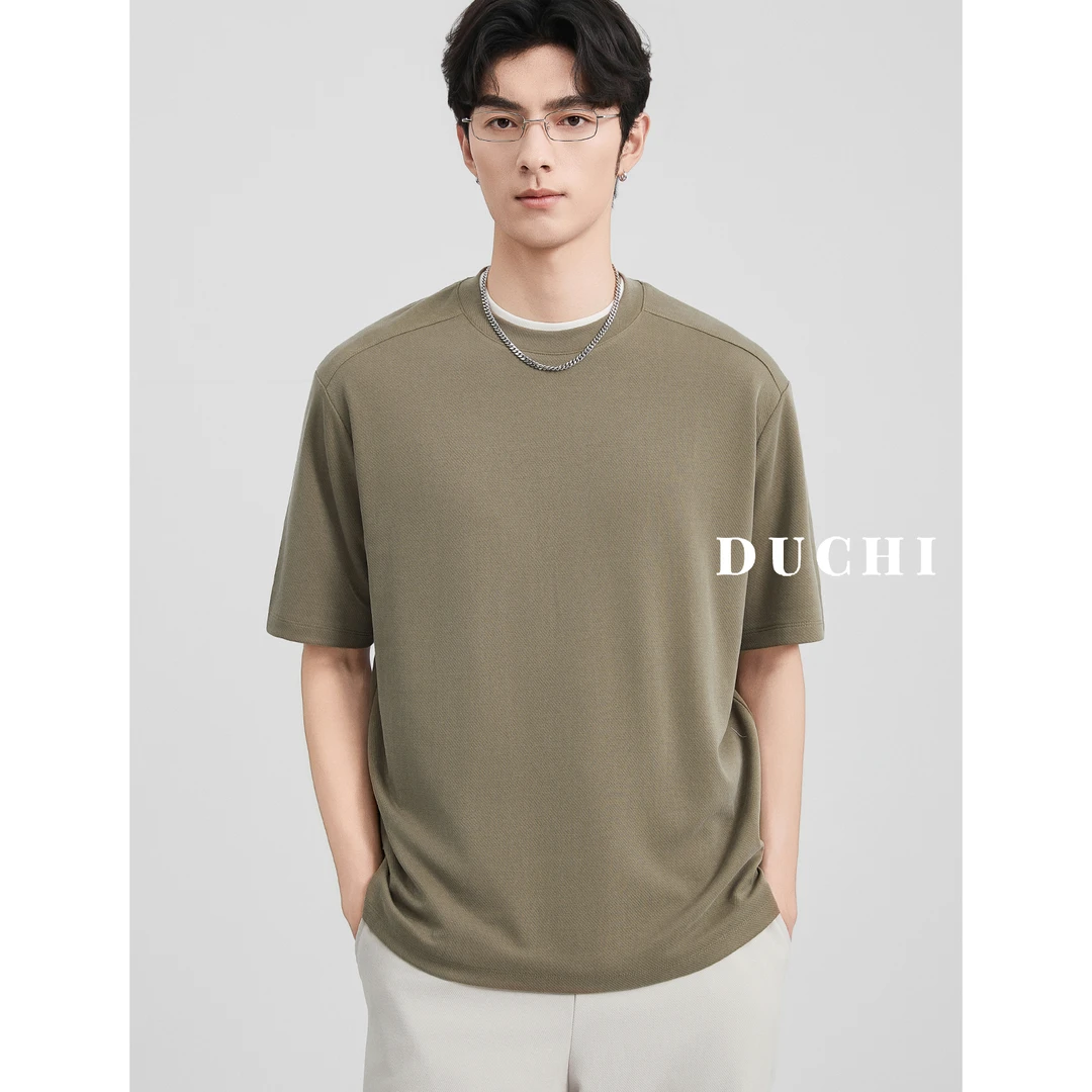 美式260G重磅空气层圆领短袖T恤男夏季25新款休闲半袖宽松打底衫