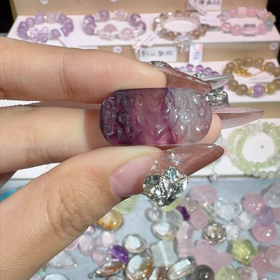 水晶手串未镶嵌萤石