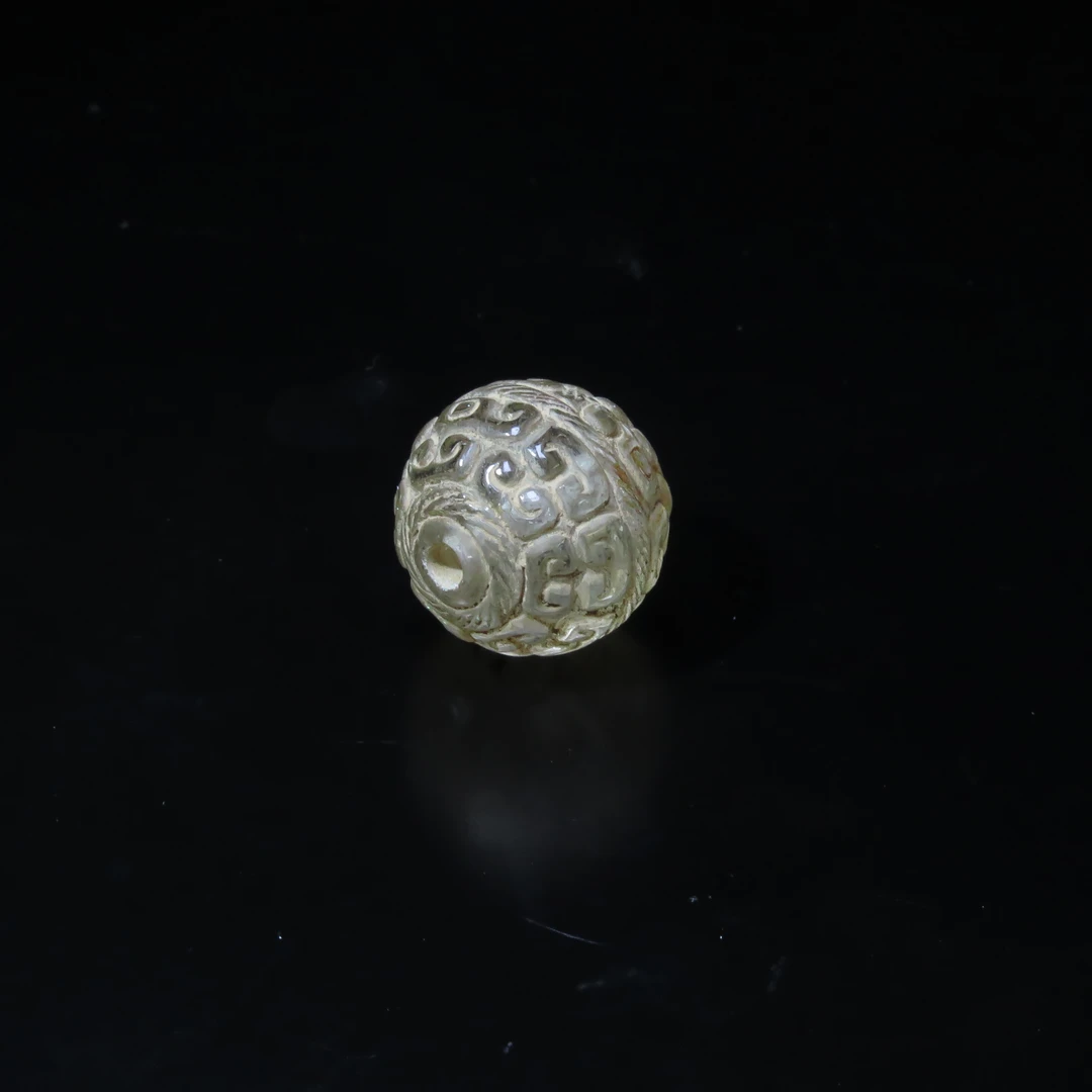 清代水晶刻花珠/MZ579748/水晶/民族文物