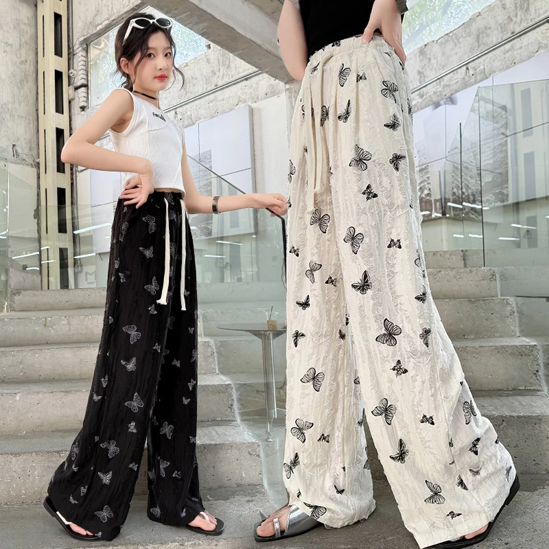 女童阔腿裤夏季薄款儿童韩版休闲裤2025新款裤子中大童夏装直筒裤