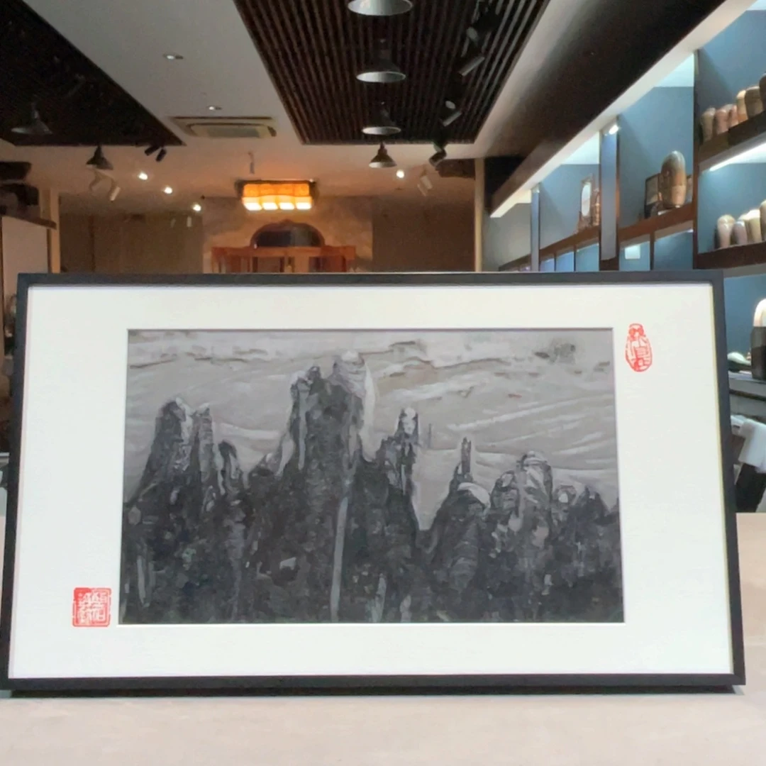 彩石三峡清江画面石