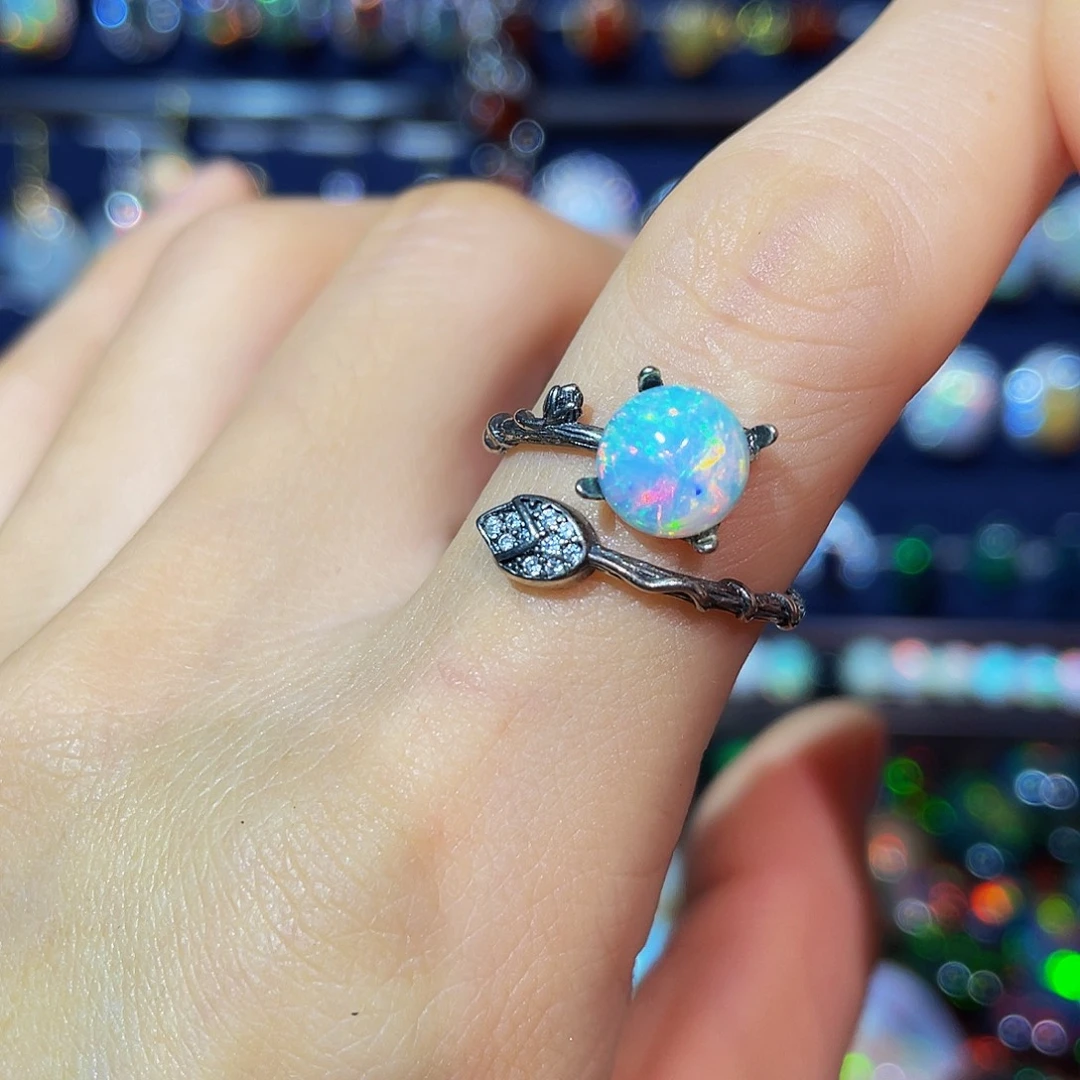 欧泊银S925镶嵌戒指