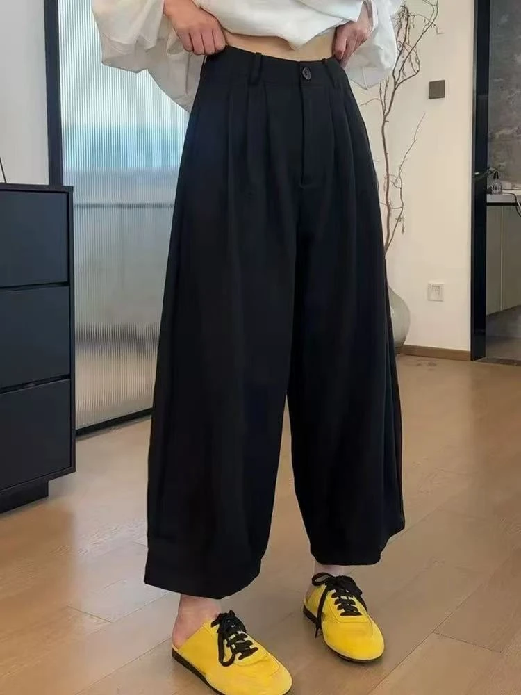 夏季莱赛尔阔腿哪吒8分裤显瘦气质韩版时尚休闲百搭女士0702