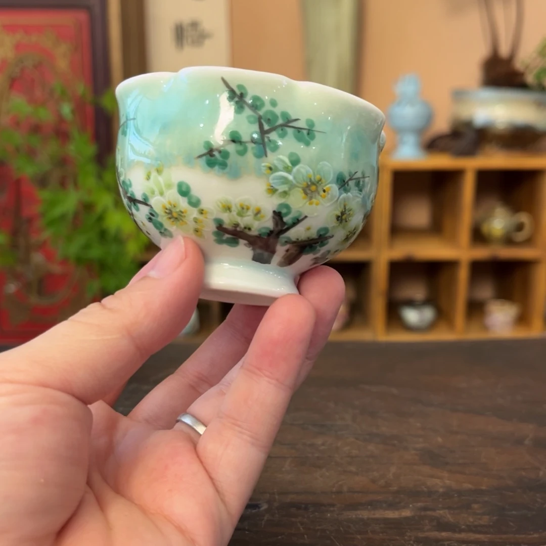 杯柴烧手工手绘陶瓷