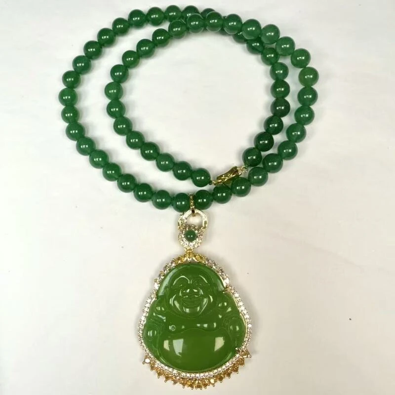ZH60-天然  高端  大气   -时尚  绿玉髓 吊坠/带项链