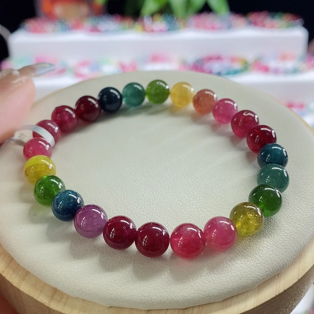 手链未镶嵌碧玺彩虹色标