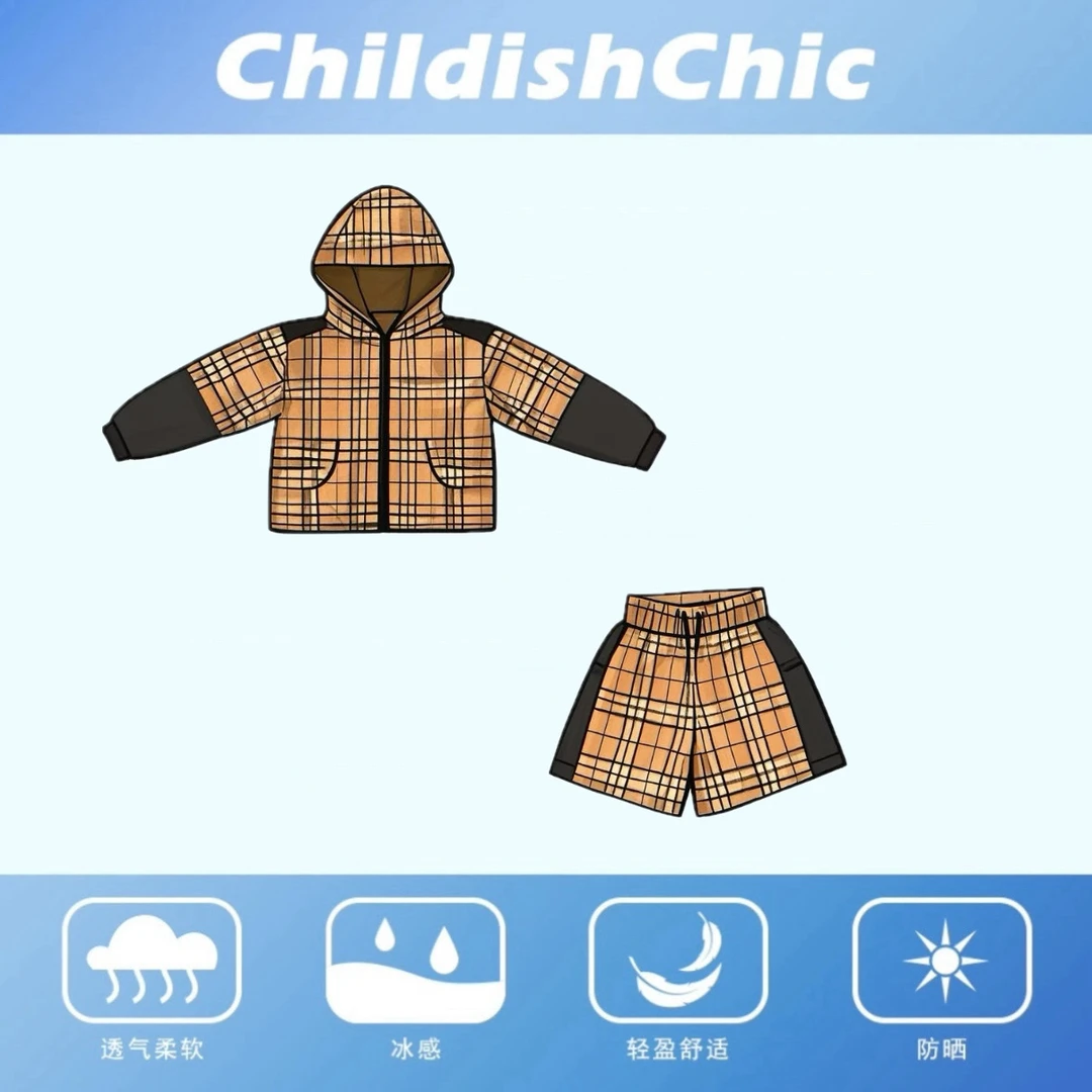 【ChildishChic高定童装】夏季新款童装擦肩格纹轻奢防紫外线防晒衣