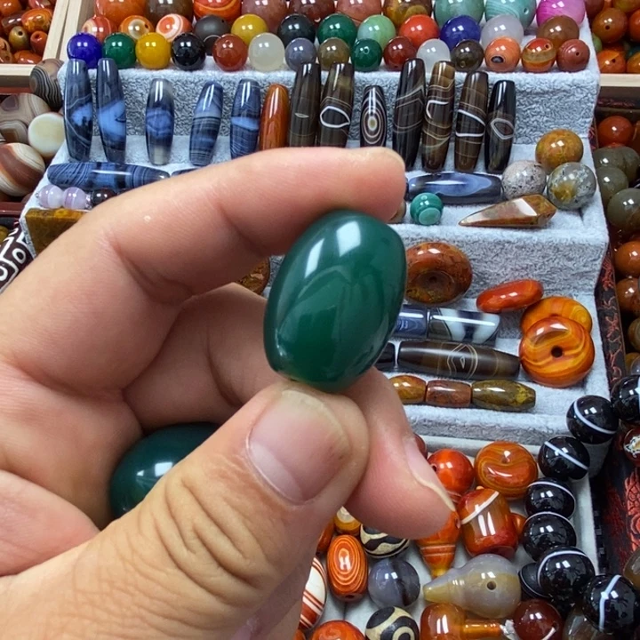 玛瑙/玉髓未镶嵌珠大绿桶珠