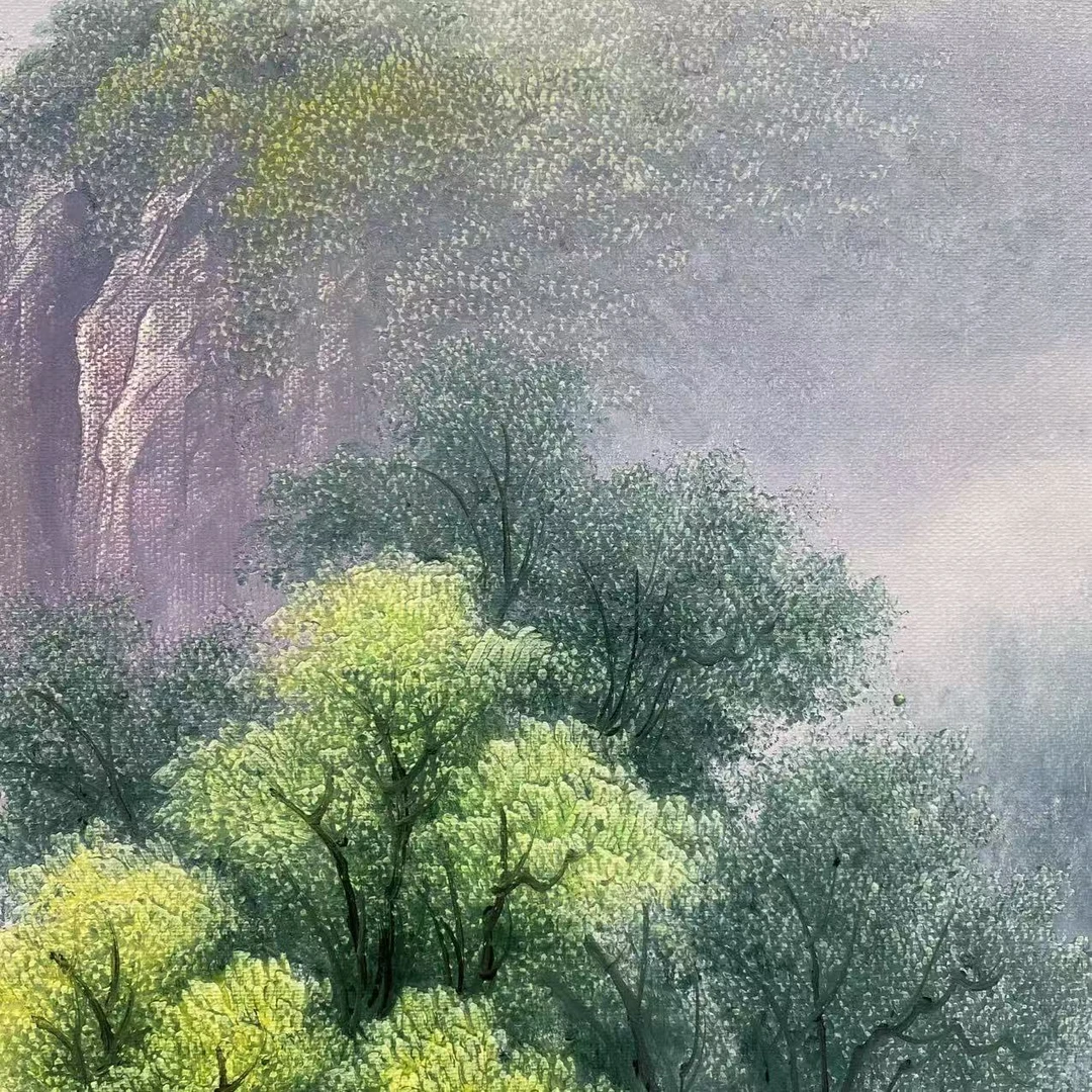 林彦新***山水11.9-约50-60厘米-手绘油画-麻布