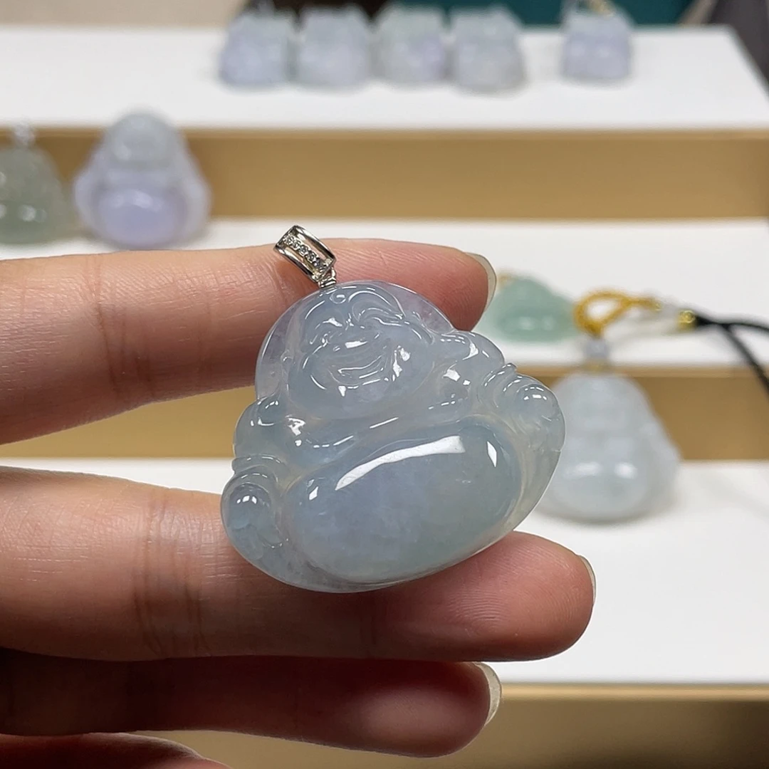翡翠未镶嵌颈饰天然翡翠佛公吊坠22号