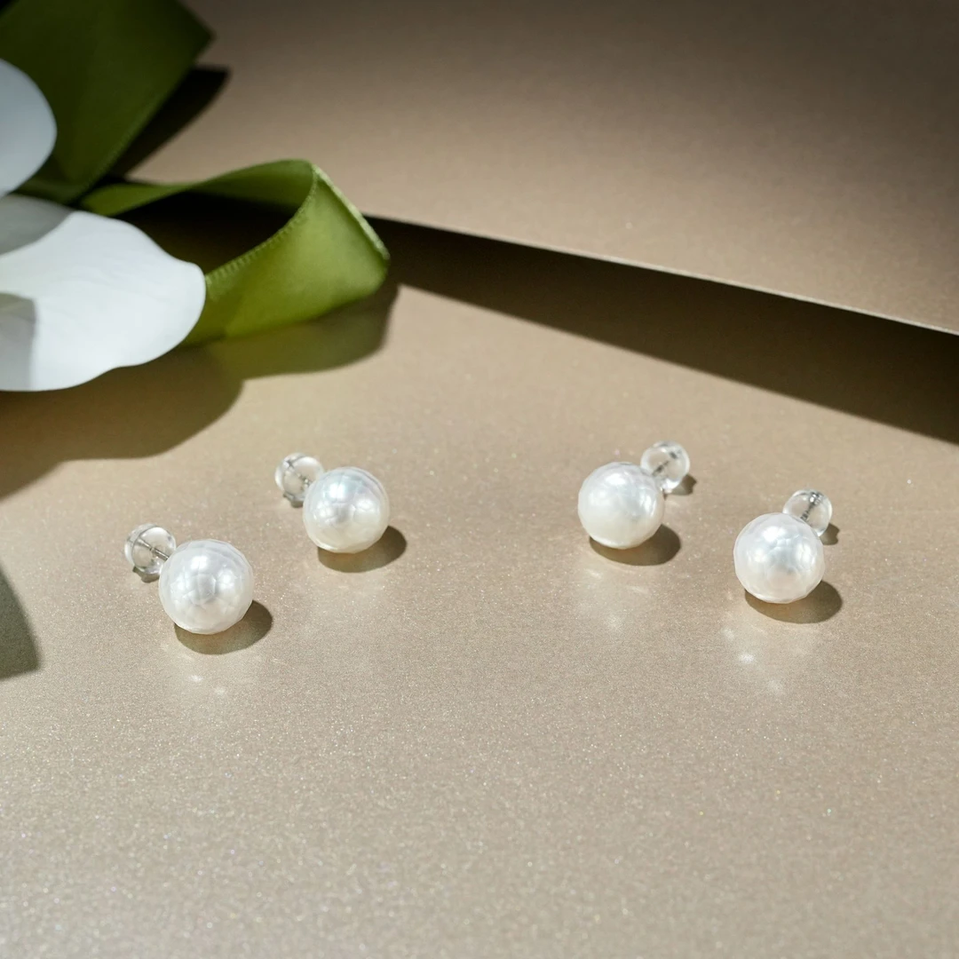 天然珍珠花纹耳饰 多样性发一 YC1930041