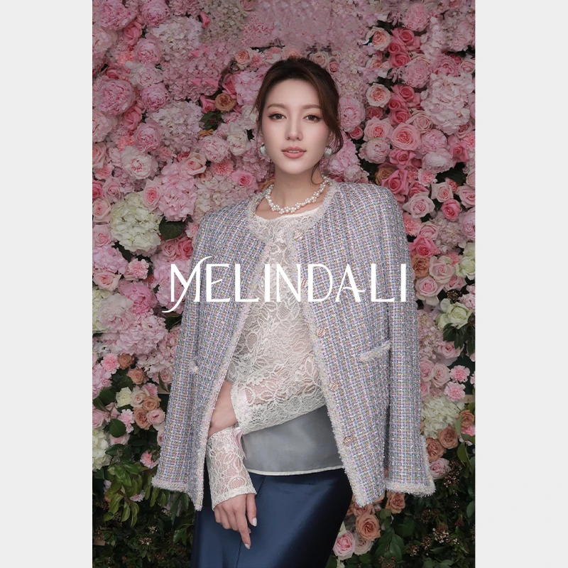 Melinda Li【南法庄园】黑标英国进口百年工坊LINTON粗花呢小香外套