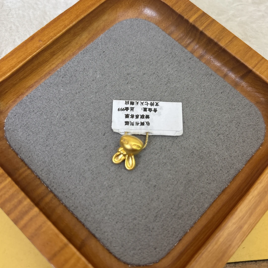 B01029兔子足金999黄金配件转运珠