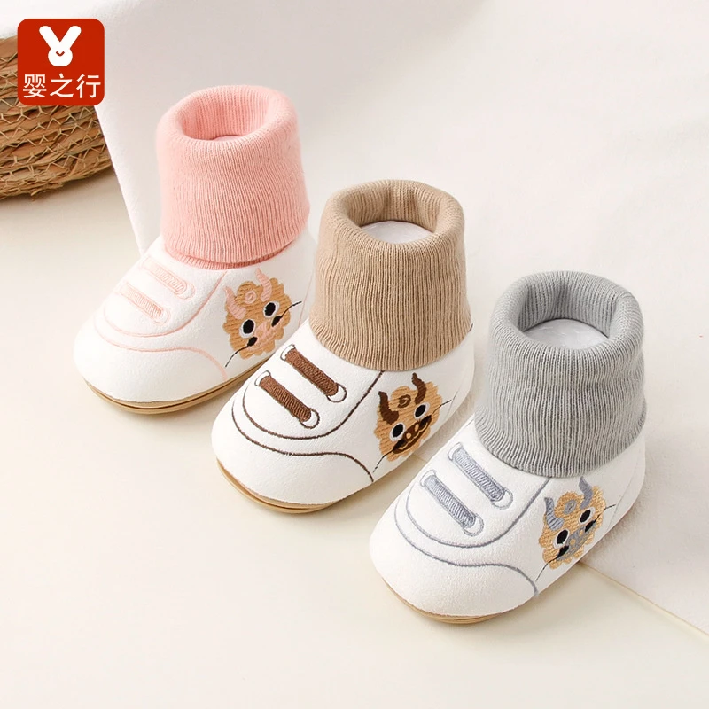 春秋冬婴儿鞋袜0-1岁棉鞋儿童保暖鞋3-6个月男女宝宝防滑学步鞋子