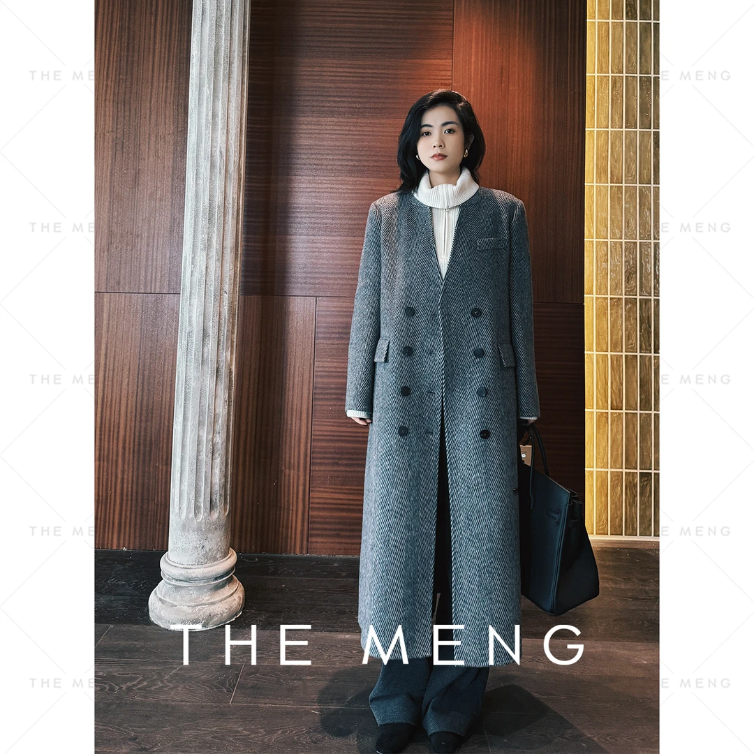 THE MENG【富士山】美丽诺绵羊毛 羊驼毛混纺毛呢外套