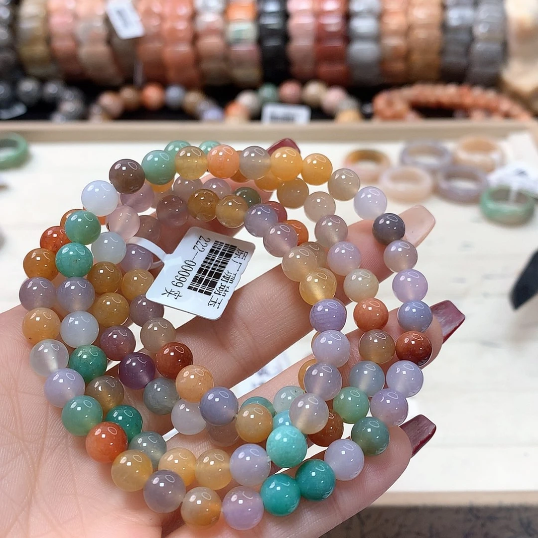 硅化珊瑚（珊瑚玉）手链未镶嵌后*儿738