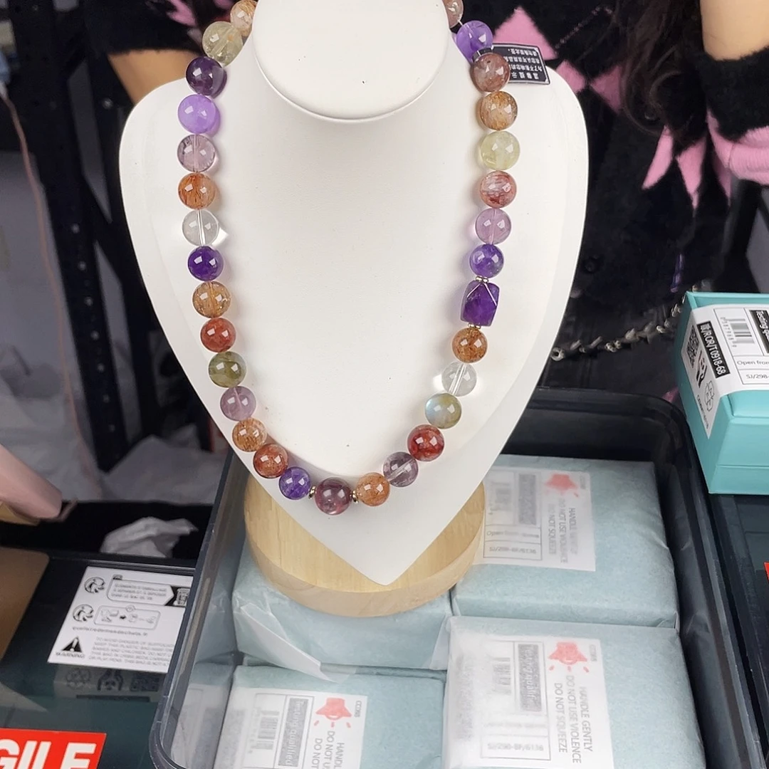 水晶银S925镀金镶嵌手串