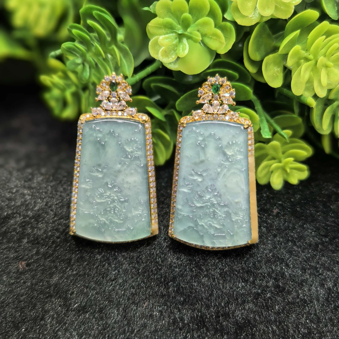 江德洋珠宝AT5051翡翠A货山水牌吊坠-配链/绳-多样性发货只发一件