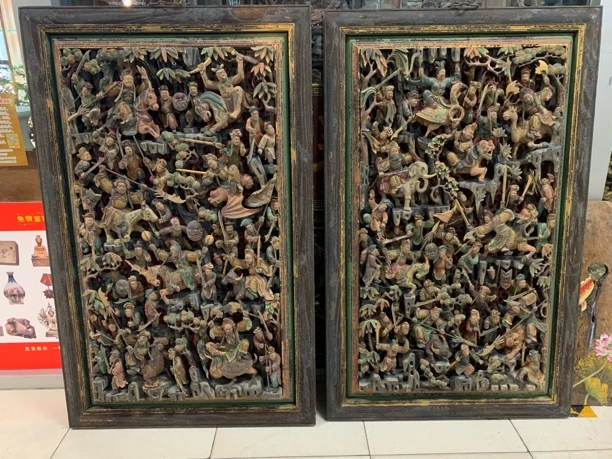 矿五彩人物题材封神演义尺寸高1.6米宽1.2米一对
