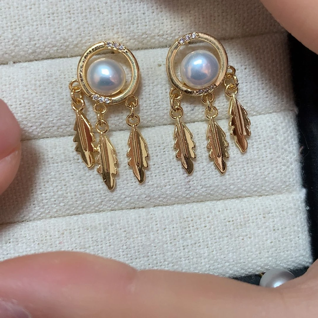 淡水珍珠耳饰合金