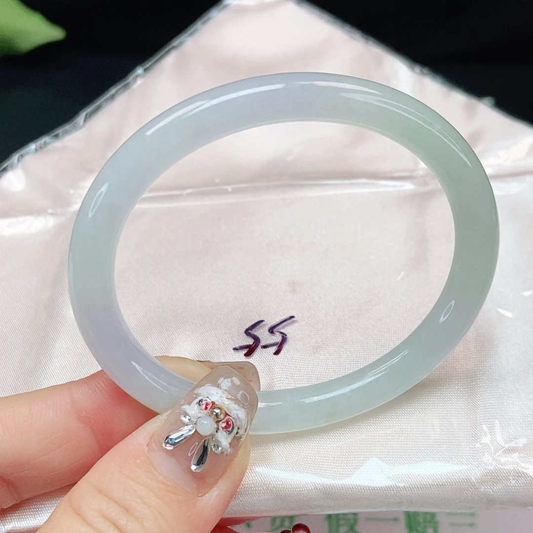 翡翠手镯未镶嵌冰粉晴蓝冰贵妃