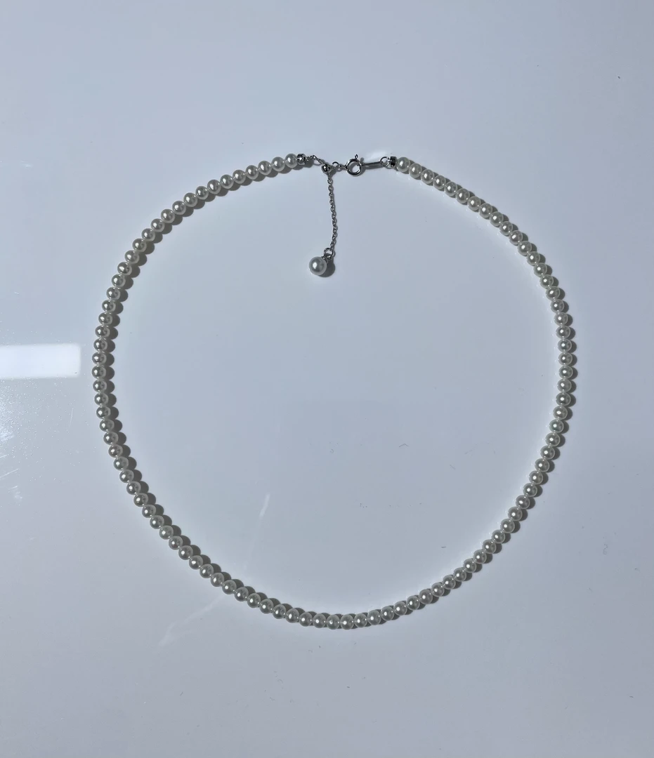 4-5mm天然淡水珍珠项链正圆极光极微微瑕经典百搭仙女小米珠素链