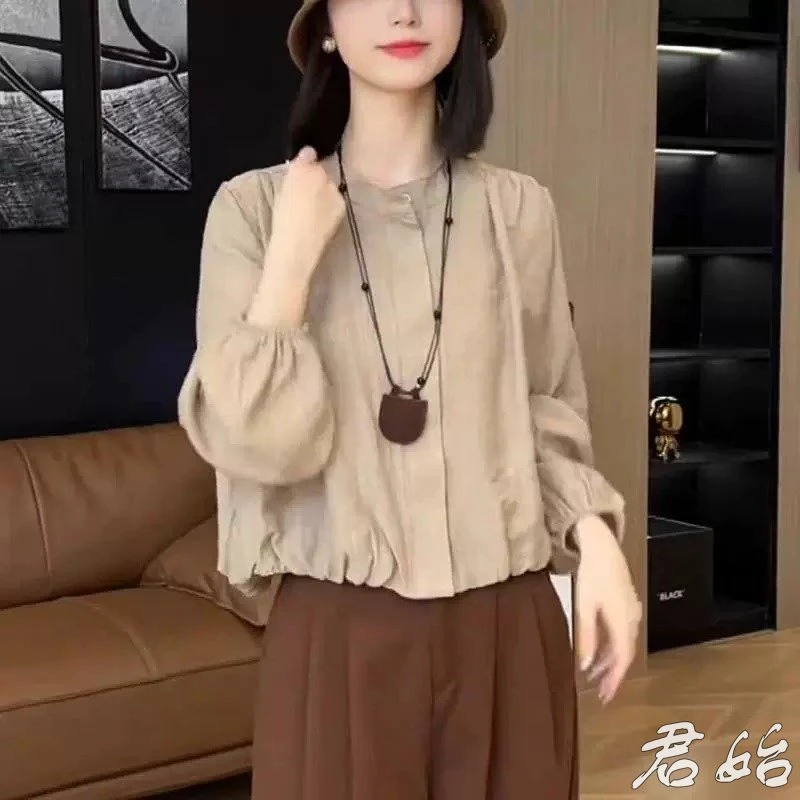 今年流行的法式气质减龄洋气长袖衬衫女独特漂亮小衫高级感上衣潮