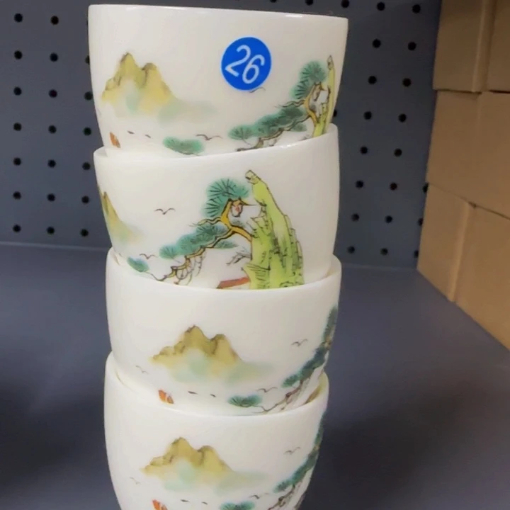 孤品羊脂玉猪油白四个一组26