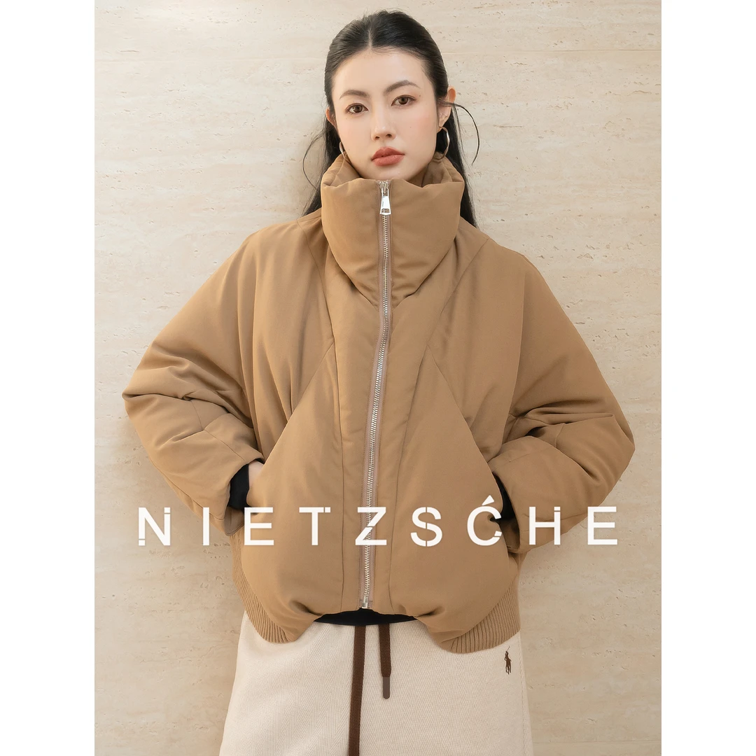 尼采 官方直营｜暖冬｜立领大翻领面包服廓形保暖女装羽绒服90326