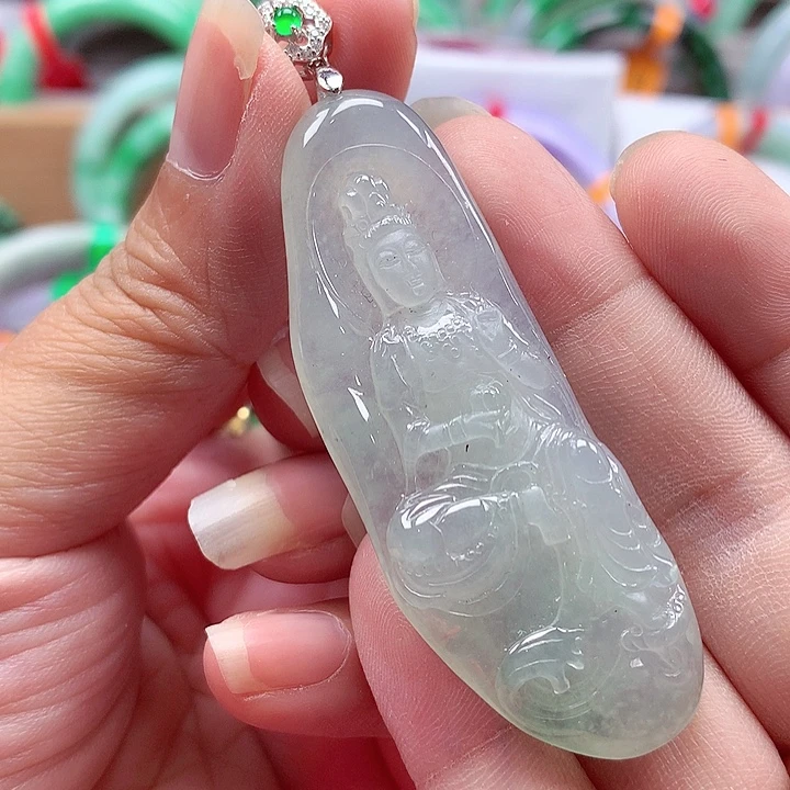 翡翠银S925镶嵌颈饰翡翠