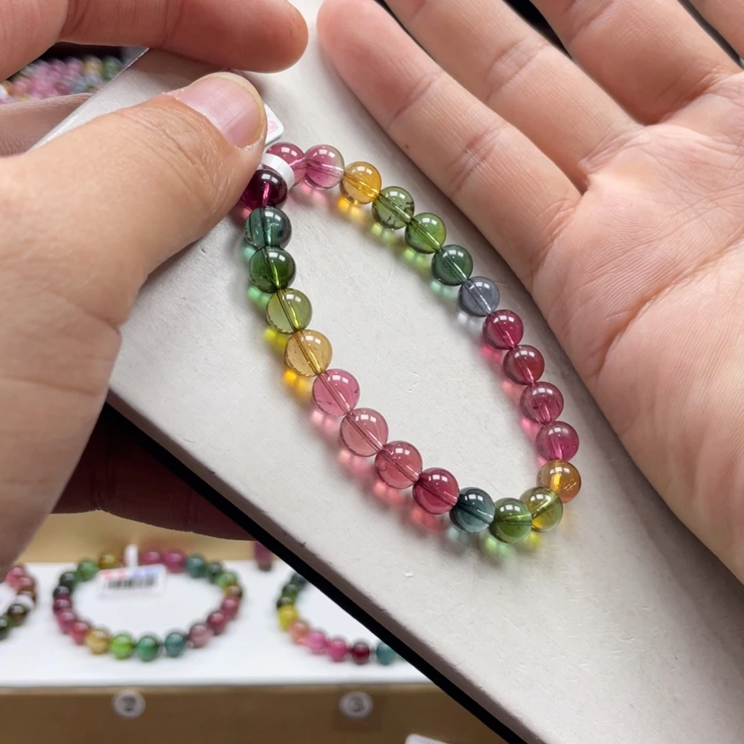 碧玺手串未镶嵌7.5mm.mmmmmmmmmmm