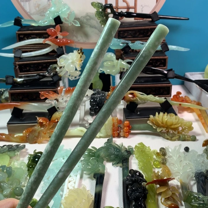 蛇纹石玉发簪未镶嵌