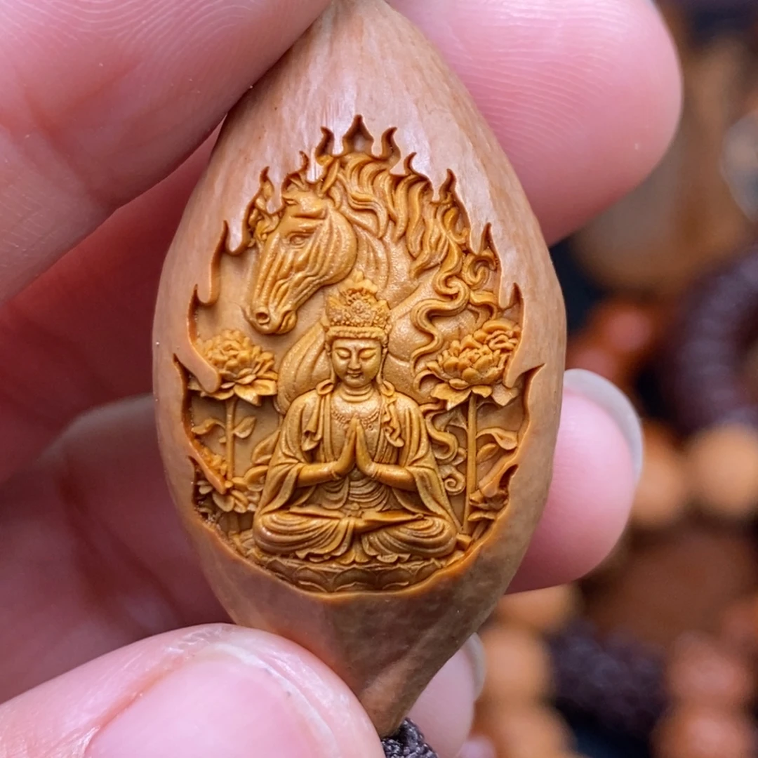 菩提籽类橄榄猴头核桃雕刻手串手链项链吊坠