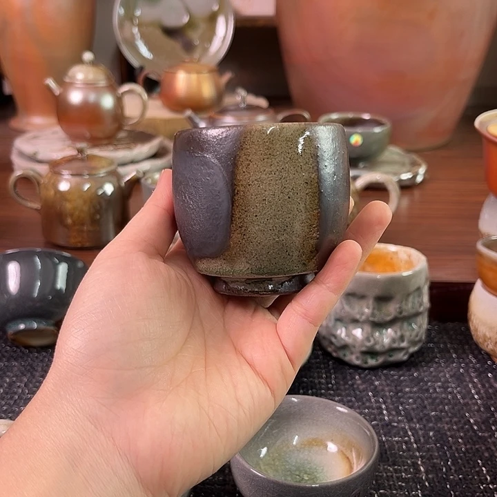 柴烧黑陶龙蛋杯120毫升