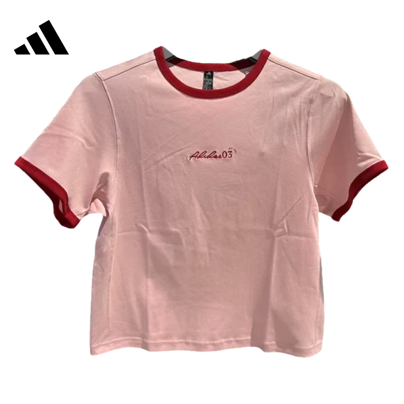 adidas阿迪达斯女子VER SS TEE针织无领短T恤JZ4155