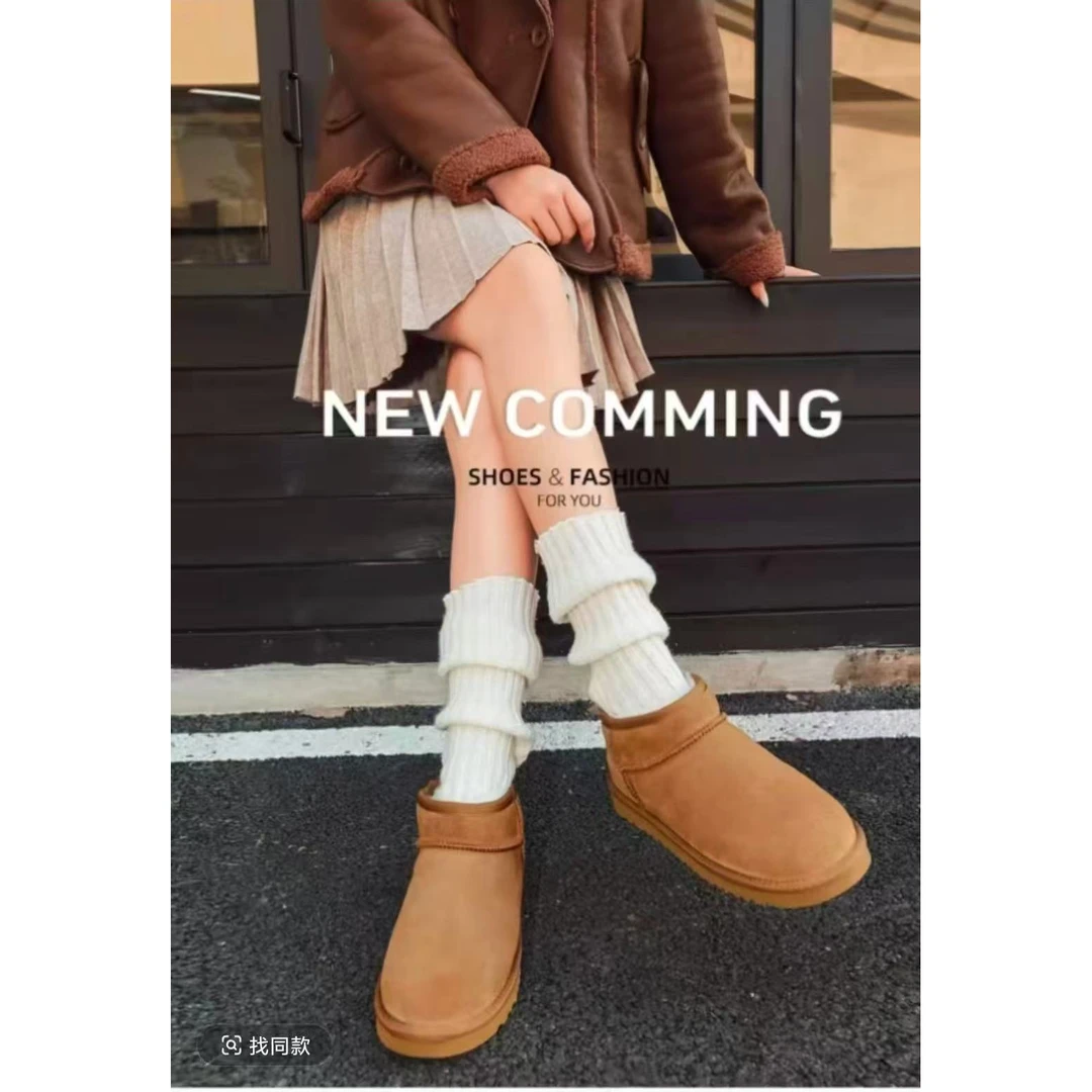 U家冬雨同款厚底mini雪地靴百搭时尚